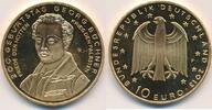 Deutschland 10 Euro Münze vergoldet 200 Geburtstag Georg Büchner , in Münzkapsel -