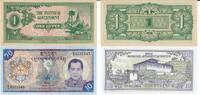 Burma, Bhutan 1 Rupee, 10 Ngultrum Banknote Geldschein 1 Stück Rupee (ca.1940), 1 Stück Ngultrum (2000) Lot -