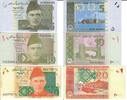 Pakistan 5, 10, 20 Rupees Banknote Geldschein 1x5 Rupees, 1x10 Rupees, 1x20 Rupees (alle 2008) LOT -