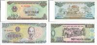 Vietnam 100, 1000 Dong Banknote Geldschein 1x100 Dong (1991), 1x1000 Dong (1988) (beide unc) LOT -