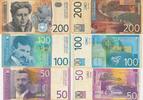 Serbien 50 100 200 Dinar Geldschein Banknote, 3 Scheine -