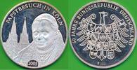 Deutschland Vatikan Medaille Silbermedaille 999er Silber Papst besuch im Köln, Johannes Paul II., 60 Jahre BRD -