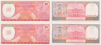 Suriname 2x folgende Nummern , 2 Scheine -