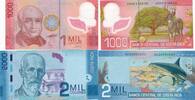 Costa Rica 1000 , 2000 Colones 2x Banknoten, Scheine -