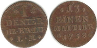 Braunschweig Wolfenbüttel Denier 13 einen Mattier, Hannover Karl I. 1735 - 1780 -