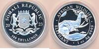Somalia 100 Shillings African Wildlife Elefant , 999er Silber , 1 Unze -