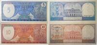 Suriname 5,10 Gulden Banknoten 2 Stück Lot -