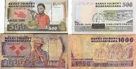 Madagaskar 500, 1000 Francs Banknote -