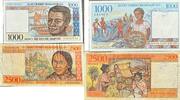 Madagaskar 1000, 2500 Francs Banknote -