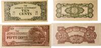 Malaya-Malaysia 10,50 Cents Banknoten 2 Stück Lot, Japanese Occupation -