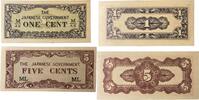 Malaya-Malaysia 1,5 Cents Banknoten 2 Stück Lot, Japanese Occupation -