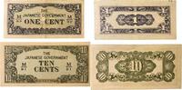 Malaya-Malaysia 1,10 Cents Banknoten 2 Stück Lot, Japanese Occupation -