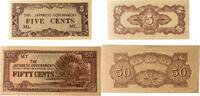 Malaya-Malaysia 5,50 Cents Banknoten 2 Stück Lot, Japanese Occupation -