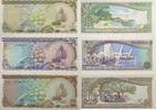 Malediven 2,5,10 Rufiyaa Banknoten 3 Stück Lot -