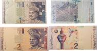 Malaya-Malaysia 1,2 Ringgit Banknoten 2 Stück Lot -