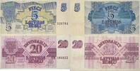 Latvia, Lettland 5,20 Rublis Banknoten 2 Stück Lot -