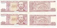 Kuba 2x 100 Pesos, folgende Serien Nummer Carlos Manuel de Cespedes -