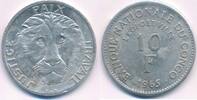 Kongo 10 Francs 1965 Münze ss 50.20 元 含税 ＋  83.67 元 运费