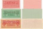 3. Reich, Deutschland Behelfszahlungsmittel 5, 10, 50 Reichspfennig 3xBanknote, Lot -