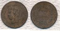 Frankreich 10 Centimes Cereskopf, Prägung A Paris Cérès III REPUBLIC -