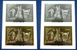 Briefmarken Mongolei Mongolia Hund Katze Kaninchen 2473-74 Block Probedruck Specimen/52 -