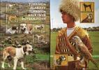Briefmarken Turkmenistan 2013 Hunde Schäferhunde Falken Falknerei Falcons Block 34-35 MNH -