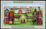 Briefmarken Mongolei Mongolia Trachten Jurten Pferde Folklore Krieger Block ** MNH -