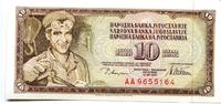 Jugoslawien, 10 Dinara Geldschein, Banknote, -