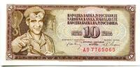 Jugoslawien, 10 Dinara Geldschein, Banknote, -