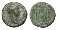 Ancient coins Roman Provincial: Large and attractive Commodus bronze AE26 w Temple -