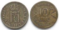 Norwegen NORWAY 10 Ore 1909 HAAKON VII silver VF -