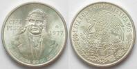 Mexiko MEXICO. 100 Peso 1977, low 7 variety, silver, UNC -