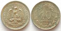 Mexiko MEXICO. 10 Centavos 1925/3, scarce overdate! silver, UNC- -