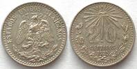 Mexiko MEXICO. 20 Centavos 1925, silver, AU -