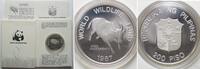 Philippinen PHILIPPINES 200 Piso 1987 Mindoro Buffalo WWF silver Proof folder & COA -