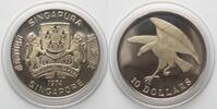 Singapur SINGAPORE 10 Dollars 1974 HAWK silver Proof SCARCE! -