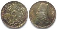Ägypten EGYPT 5 Milliemes 1935 H FUAD I Cu-Ni Prooflike SPECIMEN -