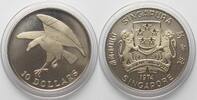 Singapur SINGAPORE 10 Dollars 1974 HAWK silver Proof SCARCE! -
