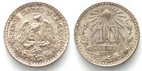 Mexiko MEXICO. 10 Centavos 1919 M, silver, AU! -