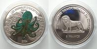 Kongo - Kinshasa 2004 CONGO 5 Francs 2004 Octopus EXCEPTIONAL ANIMALS Cu... 259.30 元  ＋  100.41 元 运费