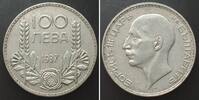 Bulgarien BULGARIA 100 Leva 1937 BORIS III silver AU -