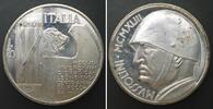 Italien ITALY 20 Lire 1943 MUSSOLINI silvered bronze Prooflike -
