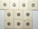 Grossbritannien GREAT BRITAIN Collection of 10 silver 3 Pence coins 1861-1940 -