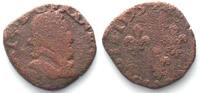 Frankreich FRANCE Double Tournois 1593 Saint Palais mint, HENRY IV copper -