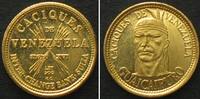 Venezuela VENEZUELA 5 Bolivares ND(1962) Guaicaipuro CACIQUES gold 1.5g RARE! -