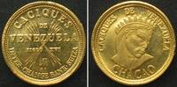Venezuela VENEZUELA 5 Bolivares ND(1962) Chacao CACIQUES gold 1.5g RARE! -