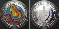 Kuba CUBA. 10 Pesos 1996 PAPILIO BUTTERFLY silver MULTICOLOR Proof -