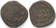Haus Habsburg Italy MILAN Quattrino 1707 CHARLES VI of AUSTRIA copper VF+ -