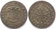 Schweiz - Freiburg Swiss FREIBURG 1/2 Kreuzer 1787 billon AU! -