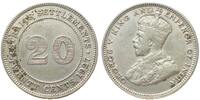 Straits Settlements STRAITS SETTLEMENTS 20 Cents 1927 GEORGE V silver XF! -